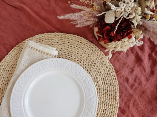 round white floral plate