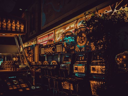 multicolored arcade machines