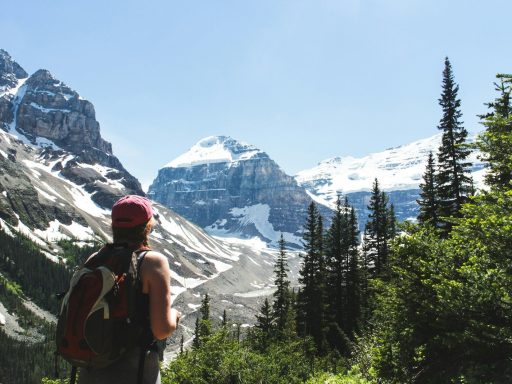 man standing near mountains