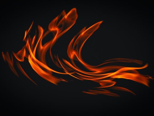 A black background with red and orange flames